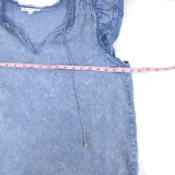 Jane + Delancy Tiered Distressed Flutter Sleeve Lyocel top Medium - Picture 6 of 9
